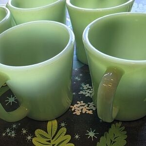 Set of 5 Authentic Fire King Jadeite Coffee Cups
